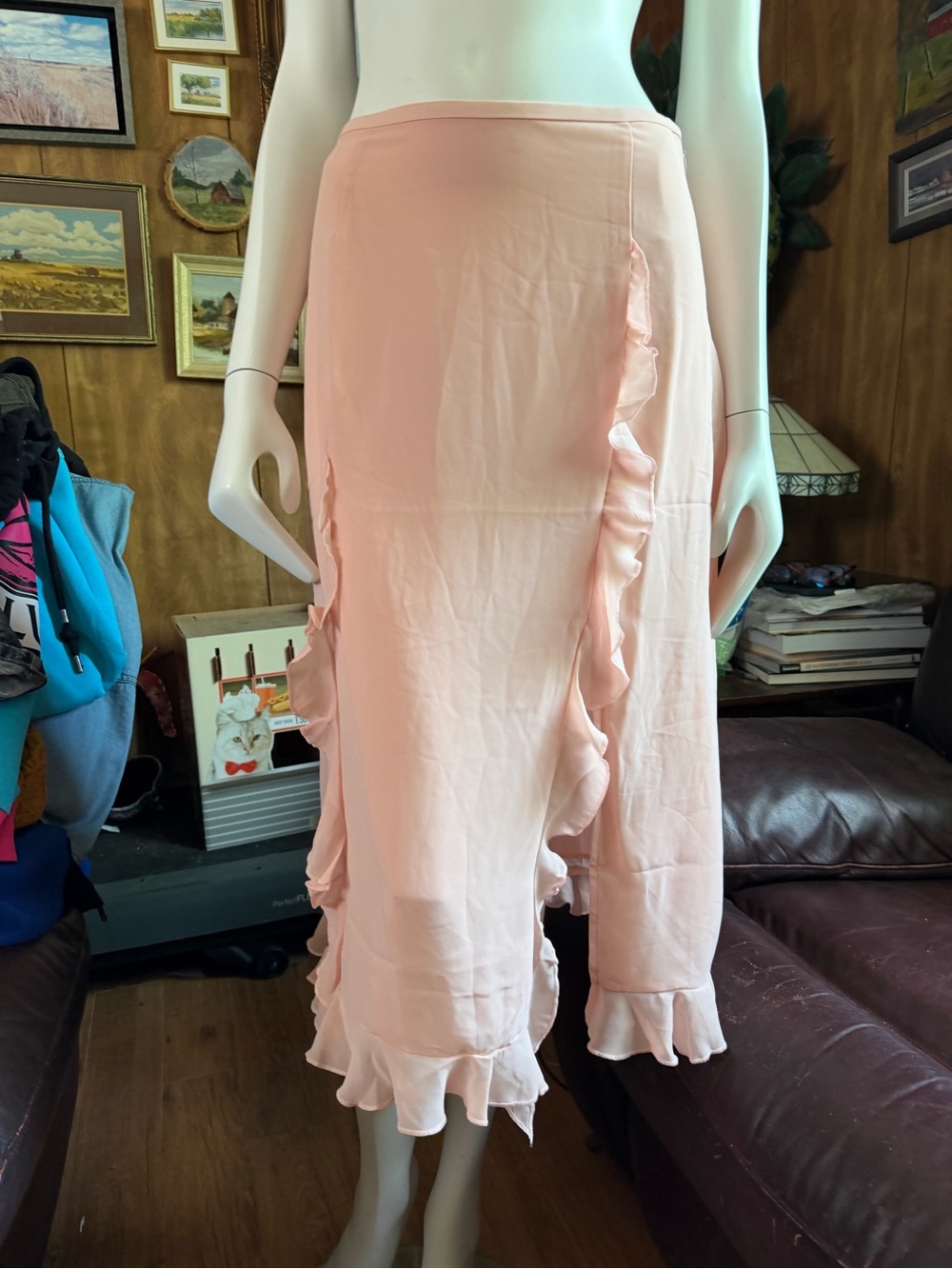 NEW With Tags Oak + Fort Flowy Ruffle Skirt